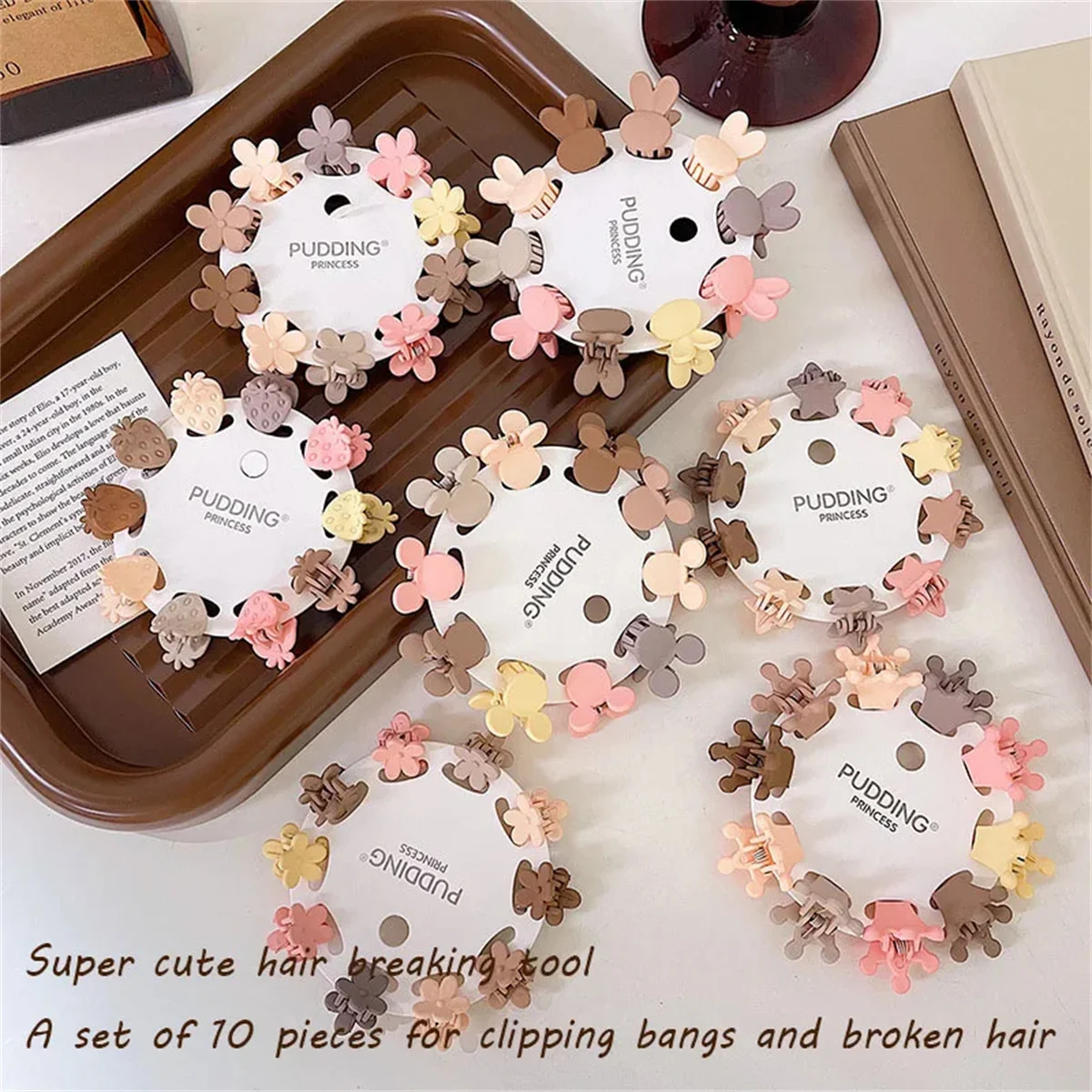 10Pcs/Set Mini Cute Oatmeal Color Clip Hyuna Style Solid Color Hair Clip Children's Bangs Broken Hair Clip Hair Accessories image 2