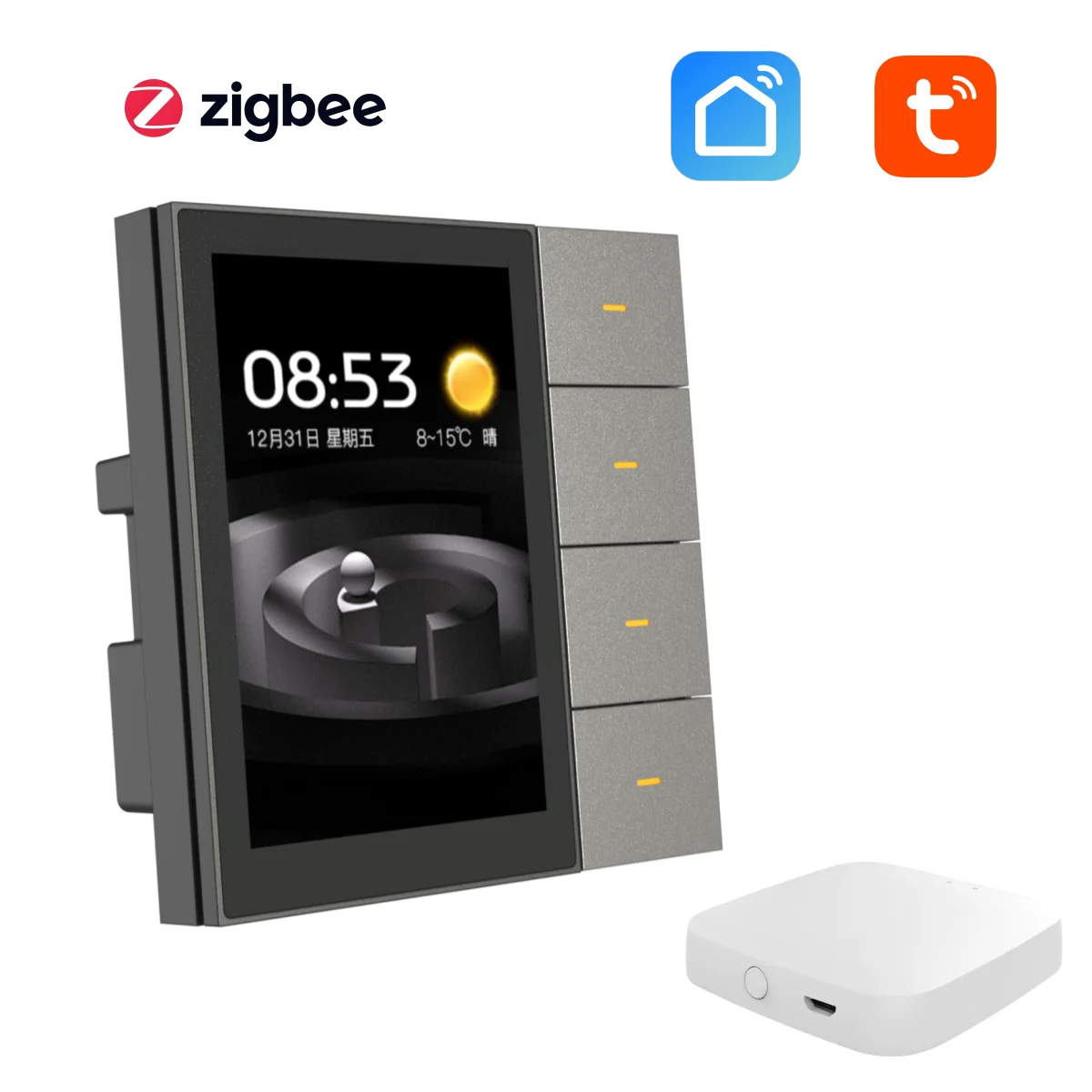 F3-pro Tuya Panel Kontrol Pusat Cerdas ZigBee Sakelar Dinding Otomatisasi Rumah Sistem Kontrol Pencahayaan Nirkabel
