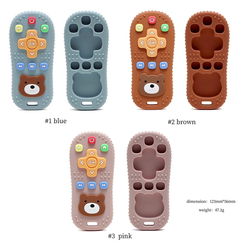 Baby Silicone Teething Toys Bear Silicone Remote Control Shape Teether Kids Sensory Educational Toy for Babies 0-12 Months Gifts