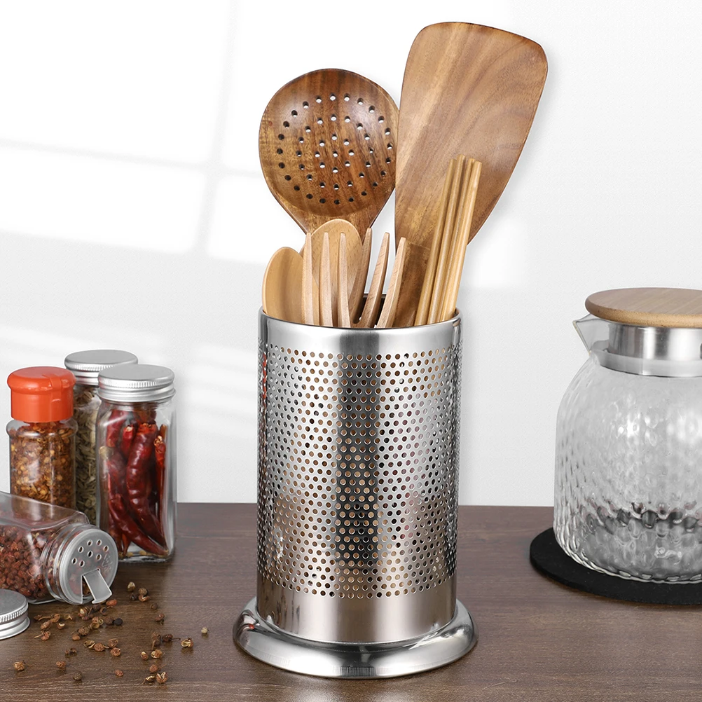 

2pcs Cutlery Storage Container Stainless Steel Utensil Holder Kitchen Silverware Organizer Thickened Easy Clean