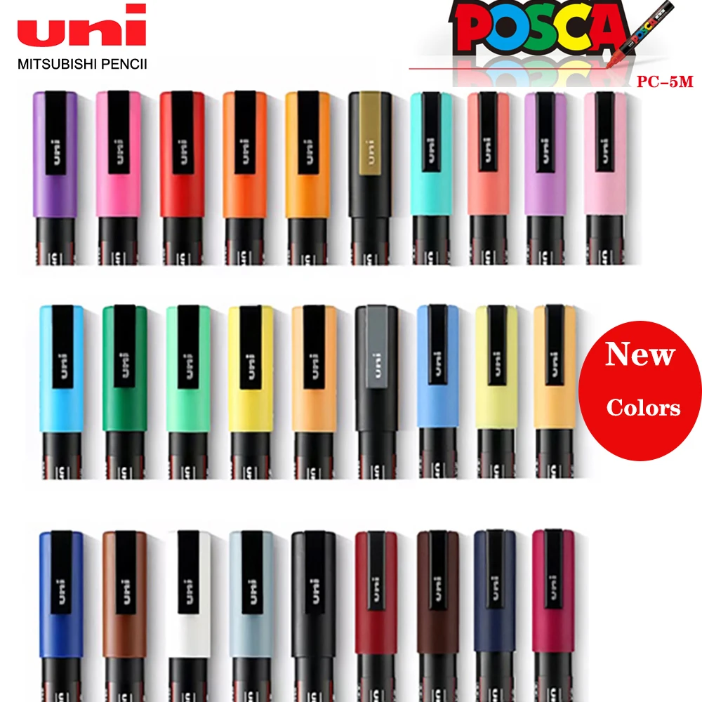 1 Set UNI POSCA Marker Pen Set PC-1M PC-3M PC-5M PC-8k PC-17k POP Advertising Poster Graffiti Note Pen Hand-painted art supplies