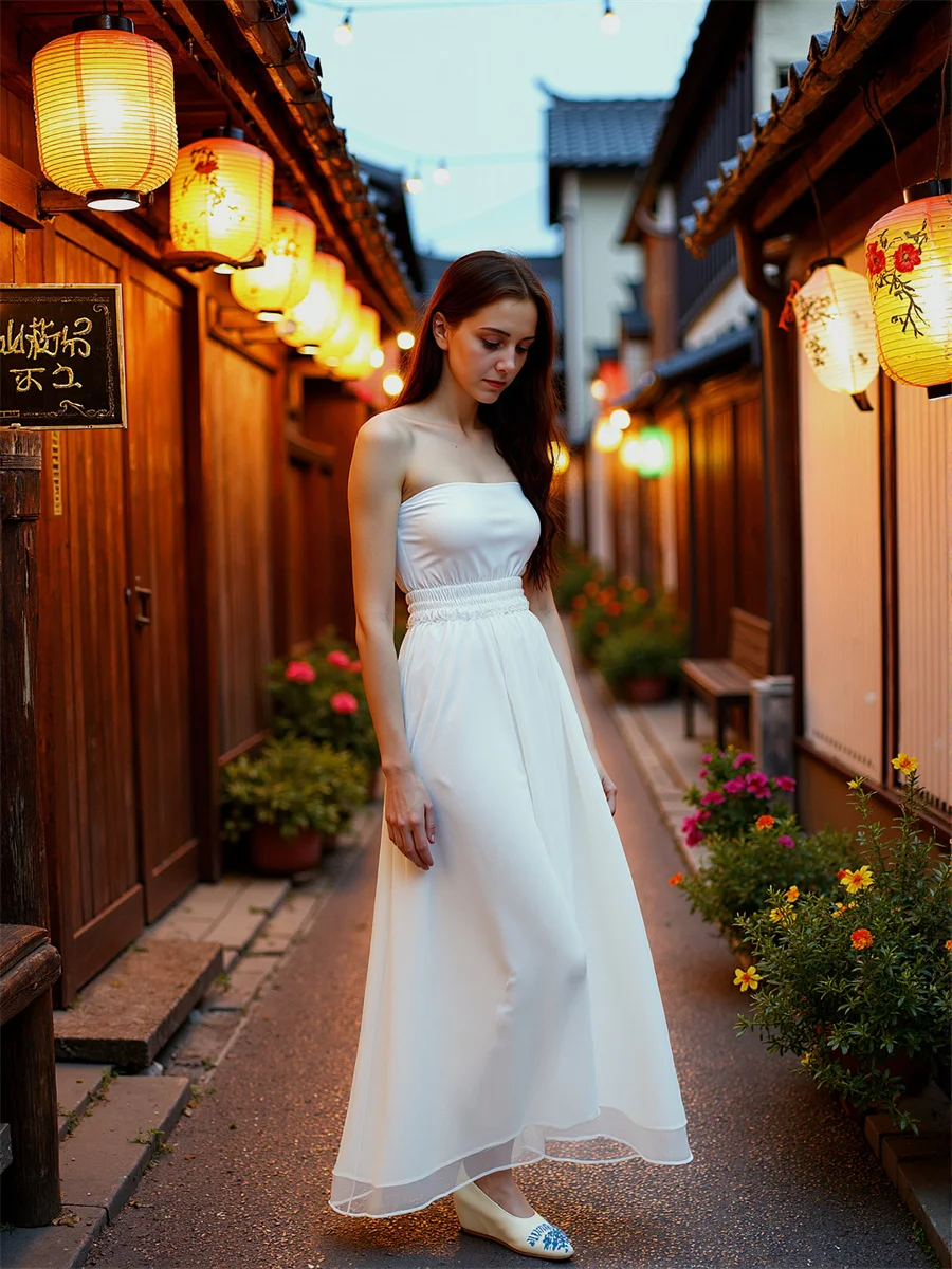 กางเกงชีฟองทรงขาบานเอวยางยืด ผู้หญิง 2025 ฤดูร้อน ผู้หญิง ฤดูใบไม้ร่วง ผ้ามีเท็กซ์เจอร์ ทรงขาบานเล็กน้อย สไตล์นักเรียน นักศึกษา ทันสมัย ดูอ่อนเยาว์