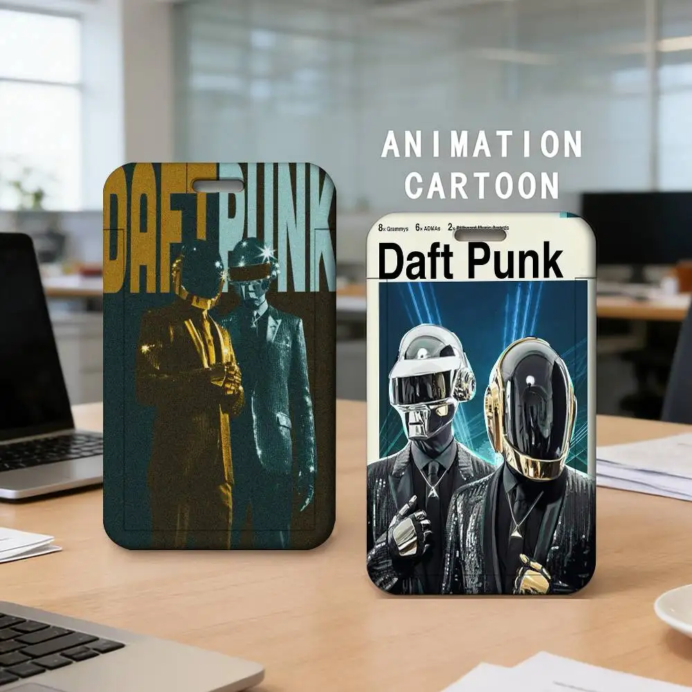 Around The World Daft Punk  ID Badge Card Holder Lanyard Kids Credit Card Case Neck Strap Door Card Holder Credentials Gift