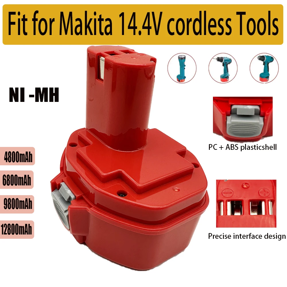 For MAKITA New Original 14.4V 12800mAh NI-CD Power Tool Battery 14.4V for Makita PA14,1422,1420 192600-1 6281D 6280D