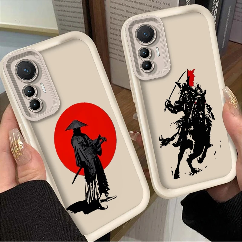 اليابان شبح الوجه الساموراي قضية الهاتف ل Xiaomi Poco F7 F6 F5 F4 F3 M5s C65 C75 C71 X7 X6 X5 X4 GT X3 NFC M7 M6 Pro 4G 5G غطاء
