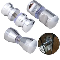 Aluminum Alloy Door Handle Back-to-Back Single Glass Door Knob Puller Bathroom Shower Cabinet Glass Door Handle Home Hardware