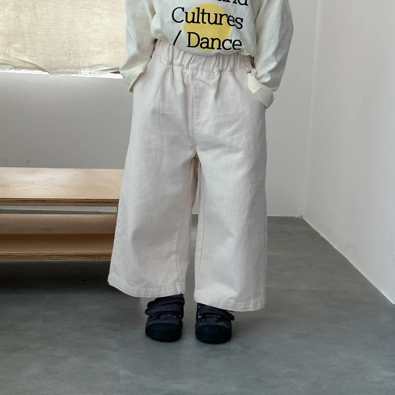 Bellbell Herbst Kinder Jungen Weite Hosen, lockere, einfarbige Hose mit elastischem Bund, für Kleinkinder und Jungen, 2-10 Jahre, Baby-Jungen-Hose, gerade geschnitten. – Detail 8