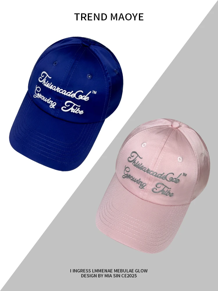 

Embroidery Letter Baseball Cap Female Soft Top Big Head Summer Hip Hop Cap Male