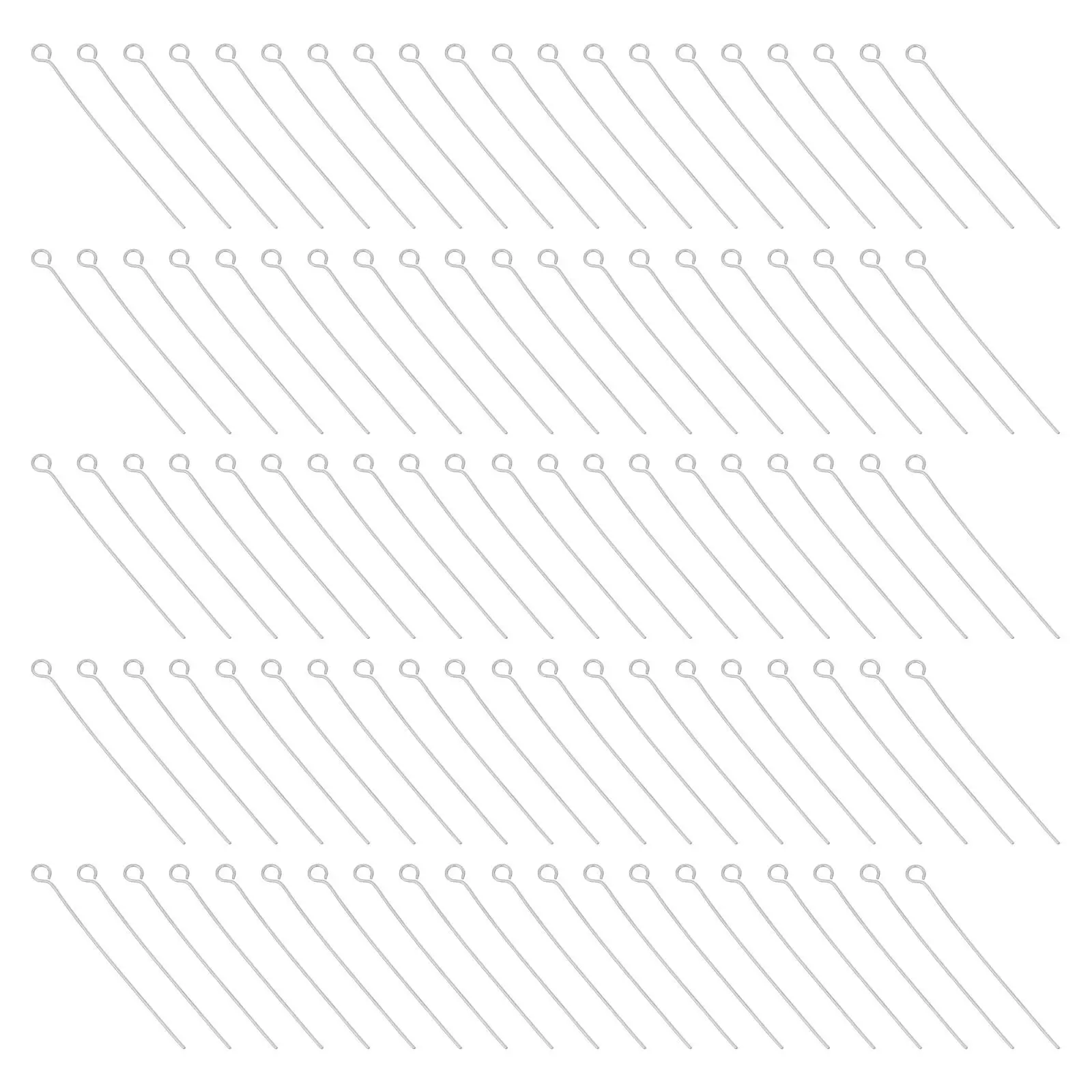 300Pcs Silver Stainless Steel Eye Pins for Jewelry Making 40Mm Open Head Pins DIY Craft Beading Necklace Bracelet Earring - view 6