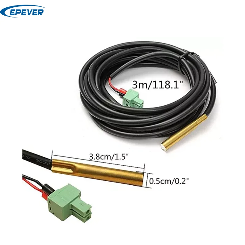 EPEVER Remote Temperature Sensor RTS300R47K3.81A With Cable Length 3m applies to EPEVER Tracer-AN(10-100A) MPPT Solar Controller