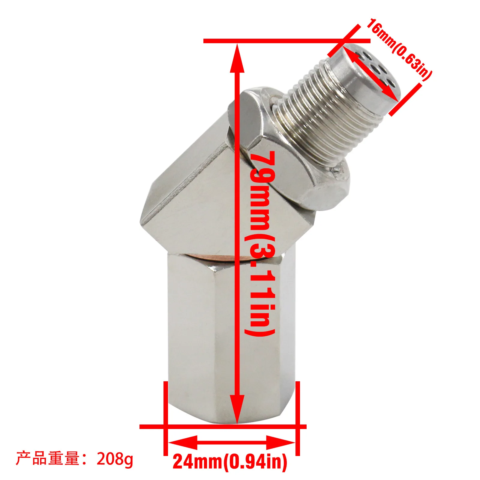 M18 * 1,5 Mini Sensor de oxígeno Lambda catalítico espaciador SS304 Sensor de oxígeno Bung adaptador de escudo de lámpara de falla de coche