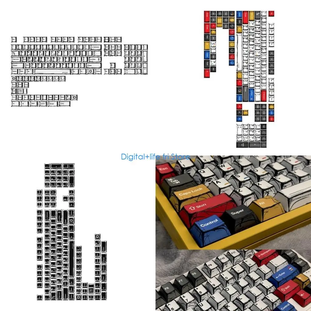 E06D 136 Key PBT Keycaps Set With Unique Minimalist Keycaps For A Fun And Comfortable Typing Experience Ergonomic Keycaps
