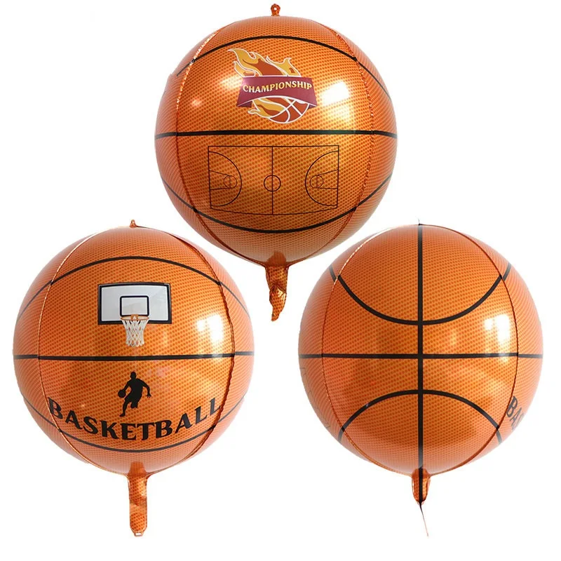 4D Ball Basketball Balloon, Sports Theme Birthday Party Basketball  Aluminium Film Balloon