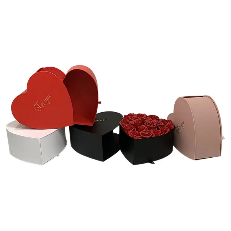 

Heart-Shaped Drawer Gift Box for Flowers Jewelry Keepsakes, Valentines Day Birthday Wedding Gift Packaging, Elegant Present Box