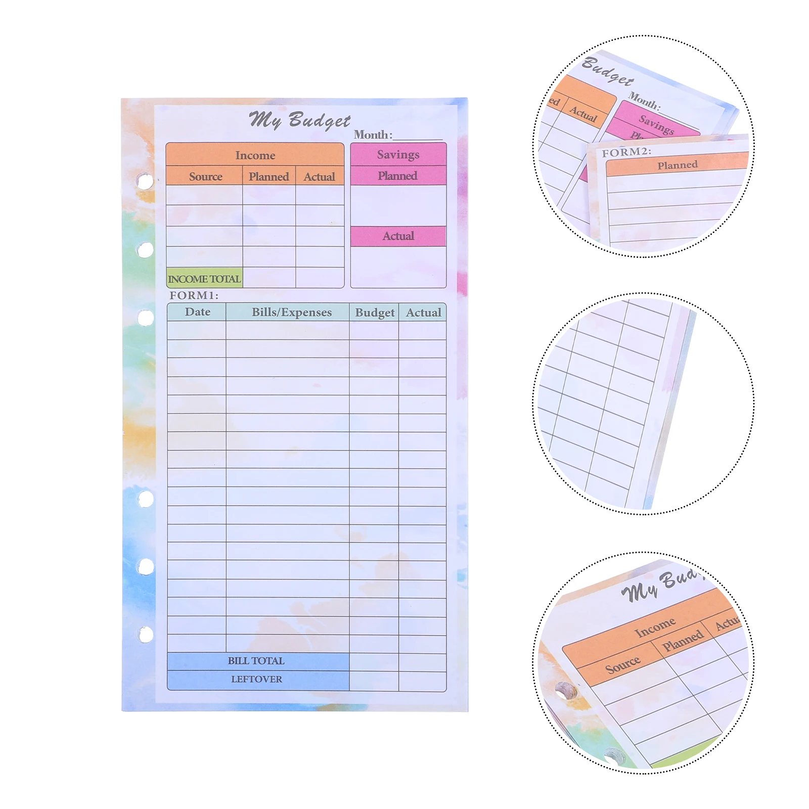14 Sheets Planner Refills Budget Planner Inserts 6 Hole Binder Refill Paper Thick Quality Expense Tracker Notebook