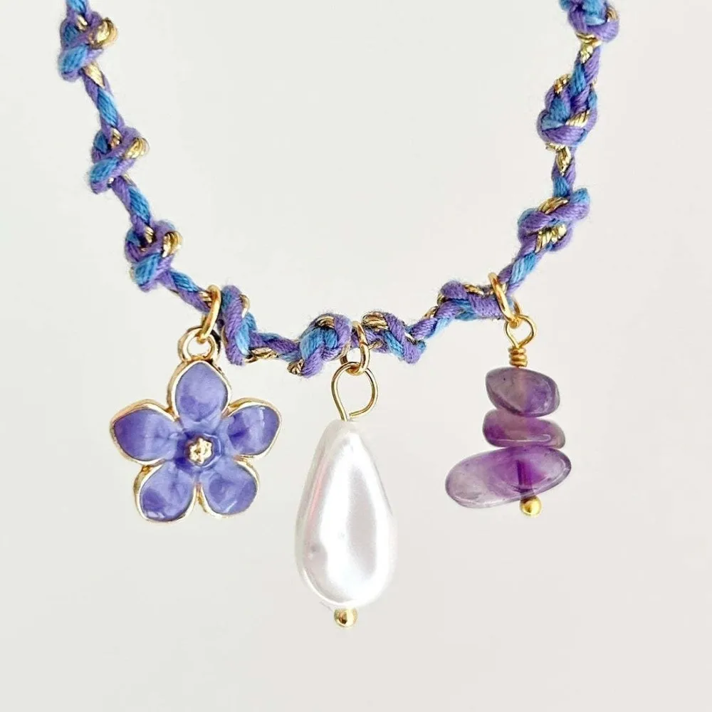 Kalung Rantai Tali Simpul Boho Antik Kalung Cangkang Keong Bintang Laut Penyu Hadiah Choker Kerang Matahari