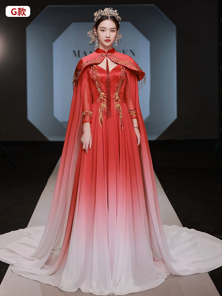 Longue Performance Cheongsam de Style Chinois Chic, Robe Han Fu Han Fu, Haut de Gamme