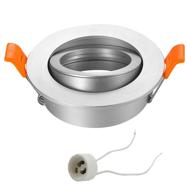 Foco de luz LED redondo de aluminio moderno, GU10 MR16, punto ajustable, Downlight, marco de luz de techo interior