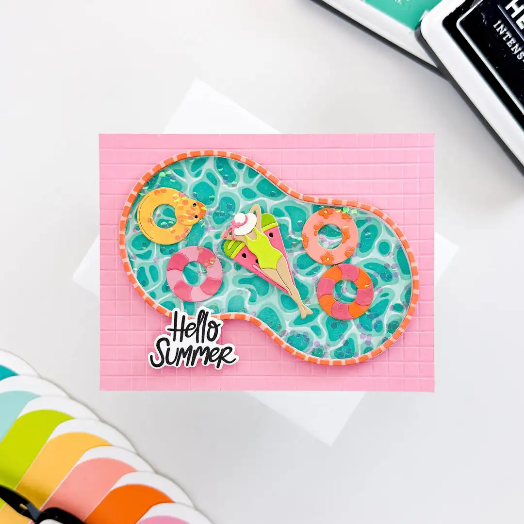 Summer 2026 Pool Party Metal Cutting Dies Clear Stamps Stencil for DIY Scrapbook Embossed Gift Card Craft Template Decoration view 3
