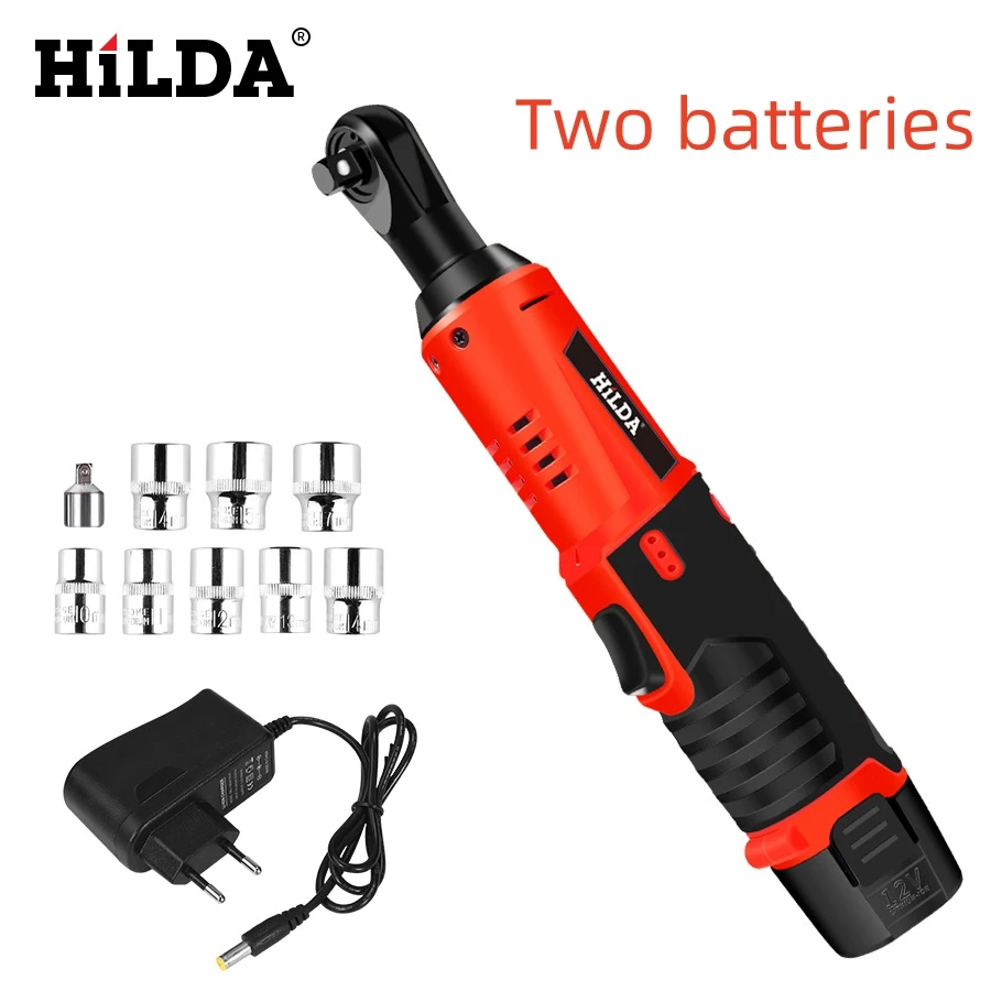 HILDA Adjustable Ratchet Wrench Cordless Electric Wrench High Security and Simple Operation Lithium Battery Power Tools