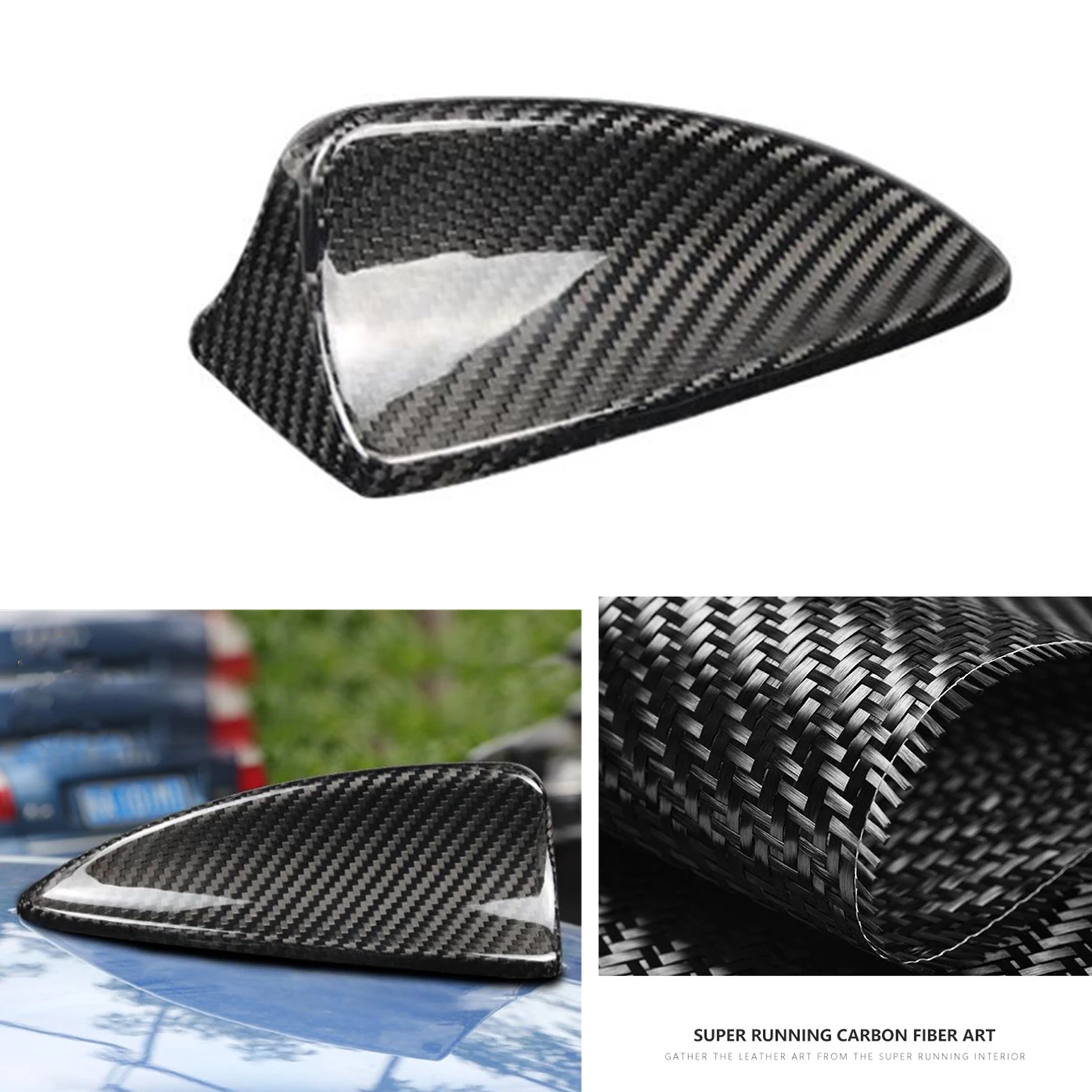 Roof Shark Cap Fin Antenna Exterior Antennae Aerial Mast Cover Carbon Fiber For BMW 5 Series E60 E61 2003-2010