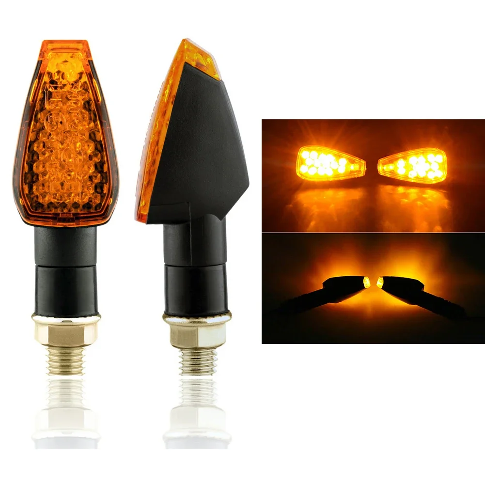 Motorcycle Turn Signals Approved E50 Mark Turn Signal Light 14LED Turn Signal Indicator Amber Light Blinker 12V/24V M10 E-mark