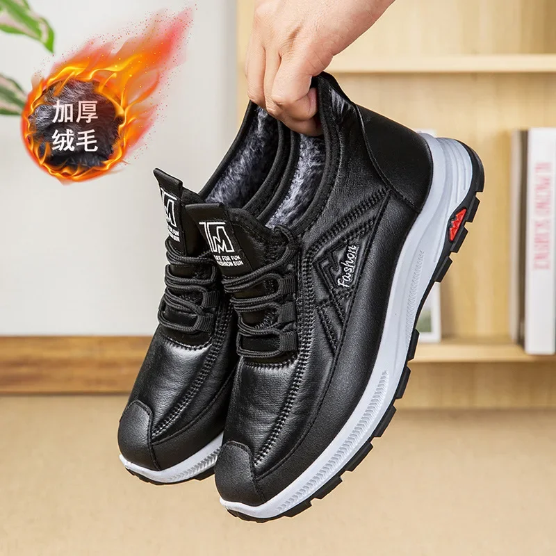 

New Warm Men's Casual Shoes Fashion Mens Cotton Shoes 2024 Hot Sell Anti-slip Wear-resistant Male Snow Boots Zapatos Para Hombre