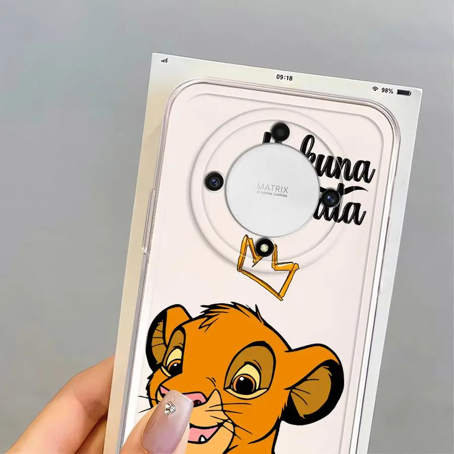 حافظة لهاتف Honor X8a 90 Lite X9a X9b X8 X7b X8b غطاء شفاف Disney Lion King