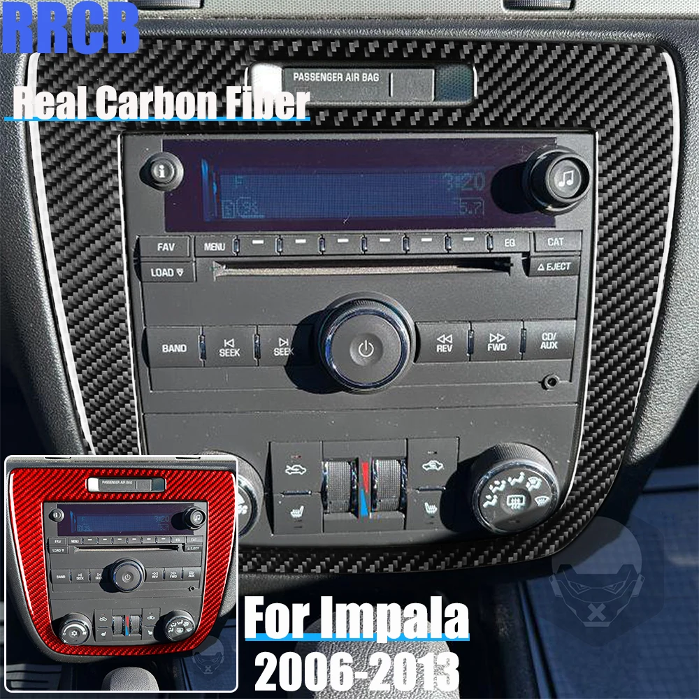 

Real Carbon Fiber Car Accessories Center CD Player Frame Decorative Trim Soft Cover Sticker For Chevrolet Impala 2006-2013