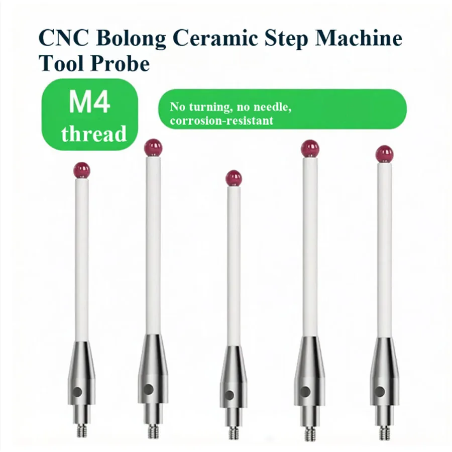 M4 Thread Ruby Step Stylus Solid Ceramic Shaft Probe For BLUM CNC Machine CMM