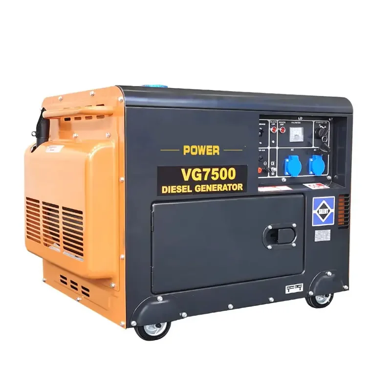 Stock Luftgekühlter Generator Diesel 5 kW elektrische Anlage 6 kVA Silent Magnetic Diesel-Generator-Set