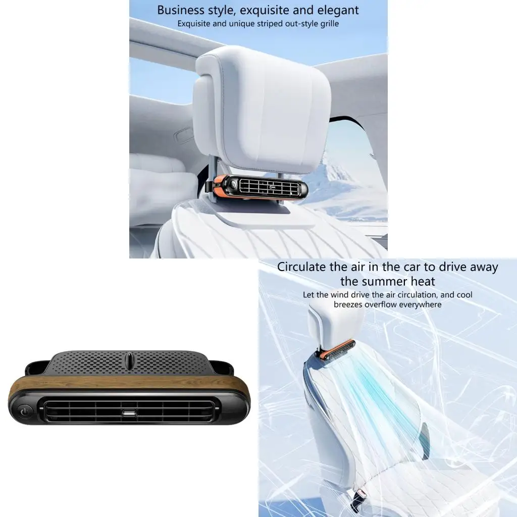 Powerful USB Backseat Cooling Fan USB Powered Car Fan With Quiet Operation And Neck Support