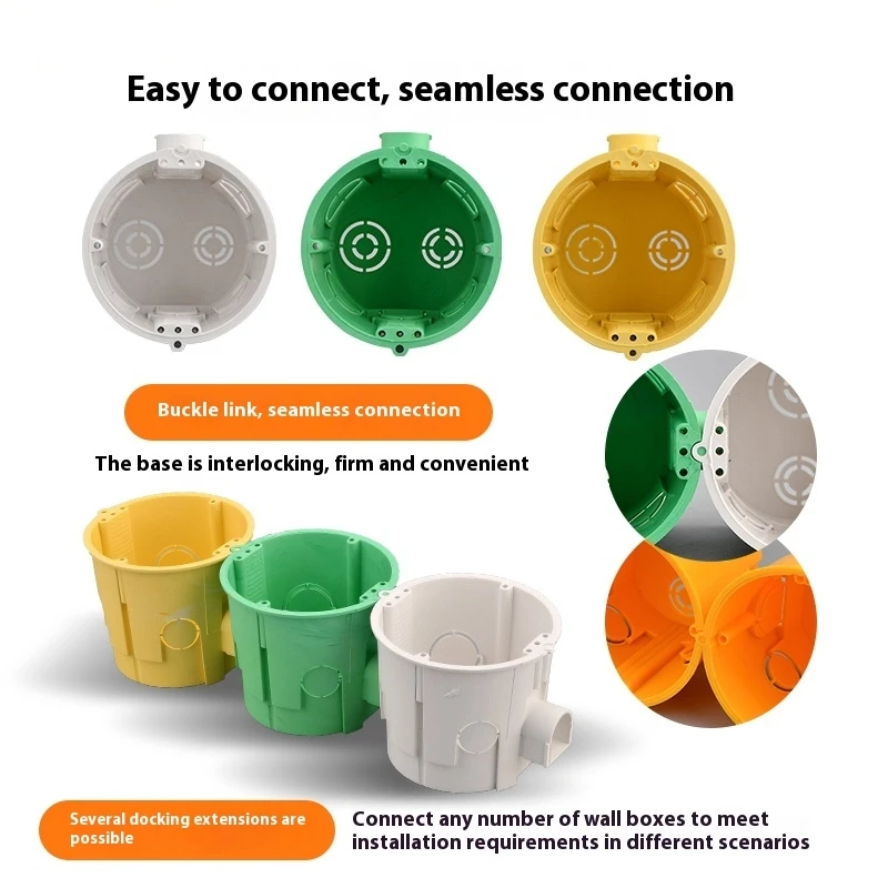 

Concealed Base 80 European-style Circular Panel Switch Socket European Standard Cassette Box Type Wire Box