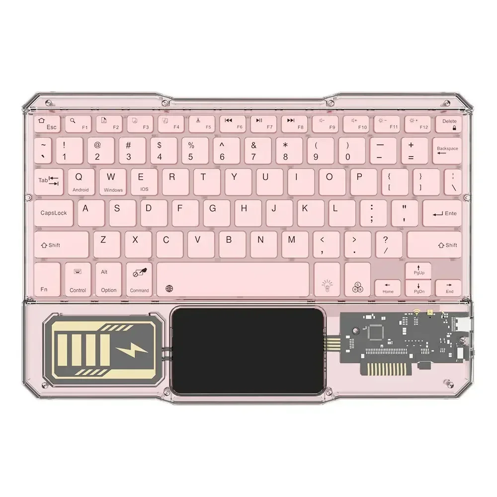 

Transparent Bluetooth Keyboard Rechargeable Wireless Keyboard with Touchpad for iPad Android iOS Windows PC Tablet