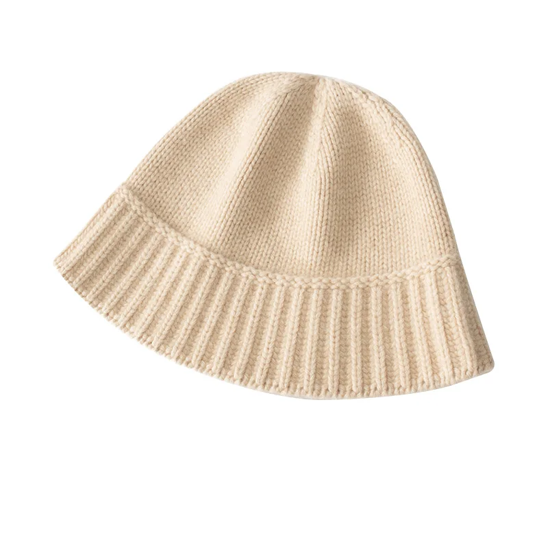 2022 New Arrival Winter Women Hats 100% Cashmere Knitted Hats Headgears Soft Thicken Warm Fashion Girl Cap 4Colors High Quality