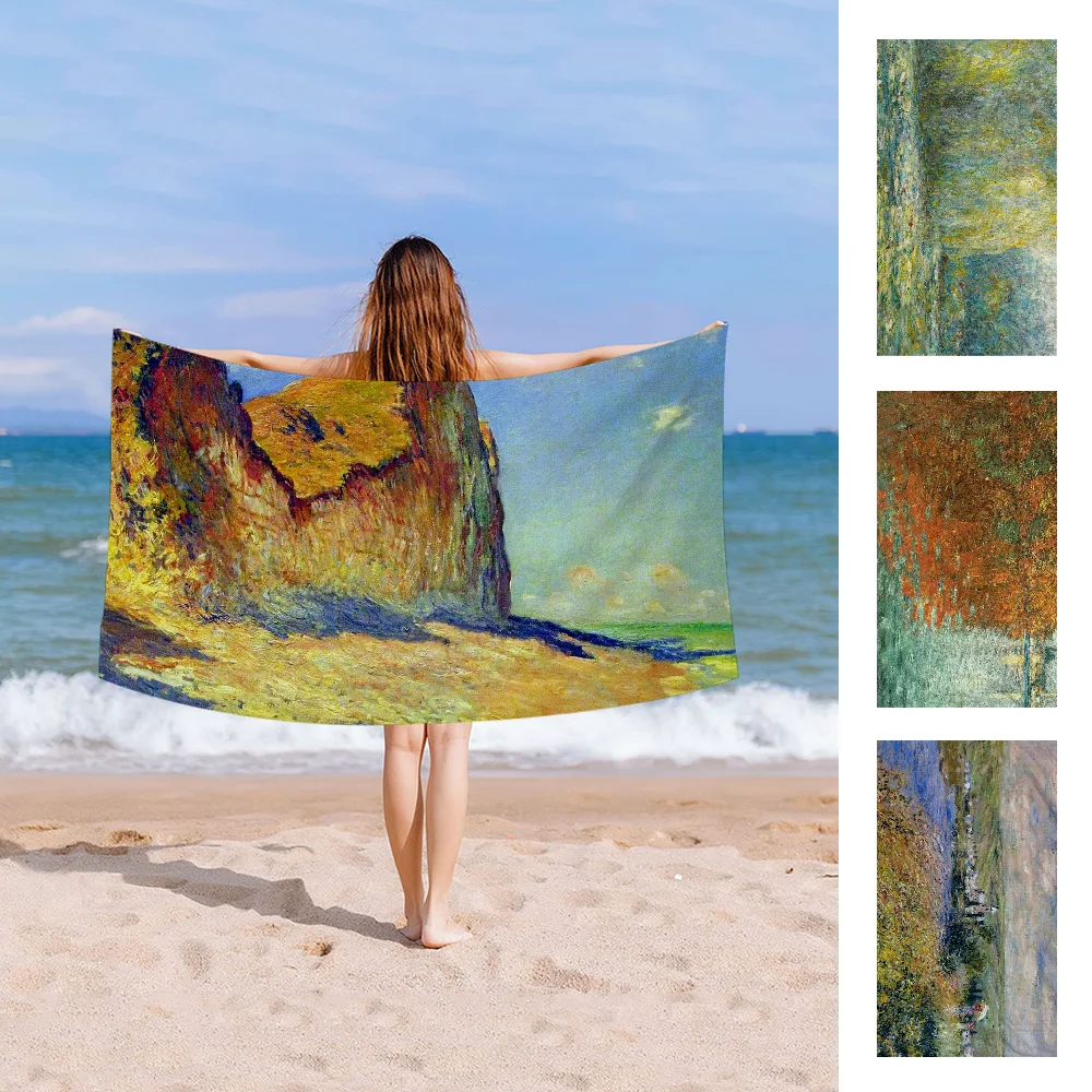 

Claude Monet Towel Microfiber Beach Towel Absorbent Quick dry Soft Yoga Swimming Resort Mountain Climbing Towel