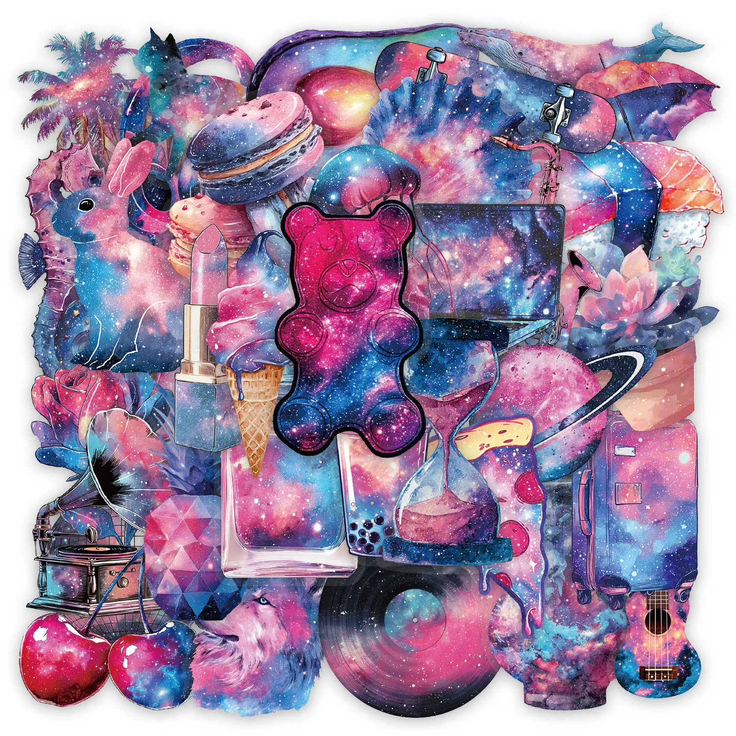 50 SZTUK Naklejek Gwieździste Niebo DIY na Telefon, Laptop, Termos, Kubek, Zabawki