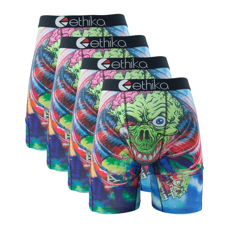 4PCs Ethika Fashion Sexy Men Underwear Boxer Shorts Printed Panties Lingerie Underpants Boxershorts Plus Size Boxers Briefs XXXL