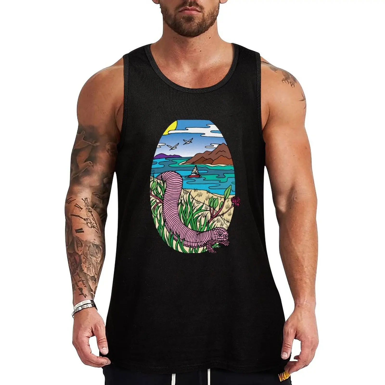 Mexican Mole Lizard (Bipes biporus) Tank Top Relaxed Casual Tank Top Summer Loose Sleeveless Tee
