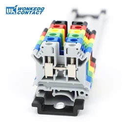 10pcs uk 6n Schrauben durchführung Kabelst ecker uk 6 mm² Universal stecker mehrfarbiger elektrischer Din Rail Klemmen block uk6n