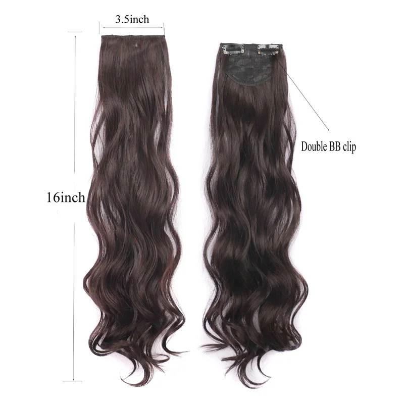 Synthetic 3Pcs/Set Clip In Hair Extensions40cm Long Curly Thick Hairpieces For Women Full Head Hair Pieces Natural Fake Hairs