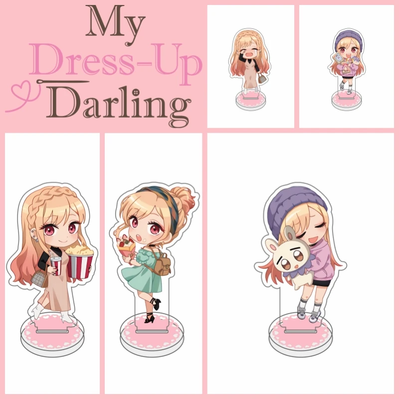 My Dress Up Darling Anime Keychains Acrylic Stand Kitagawa Marin Action Figure Desktop Stand Model Cosplay Desk Display Gifts