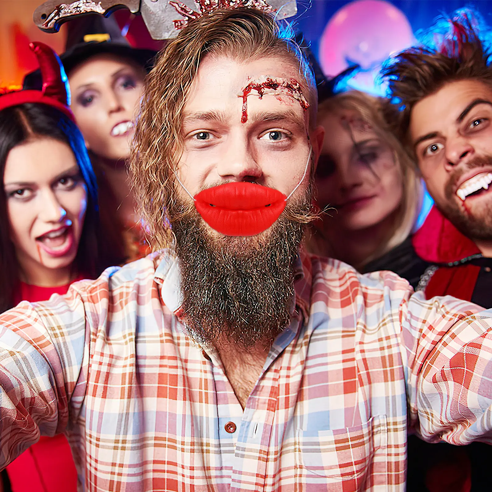 

Забавные игрушки: 2 шт. латексных масок-губ в виде сосиски, красные губы, большой рот, реквизит для Хэллоуина, вечеринок, танцев, розыгрышей