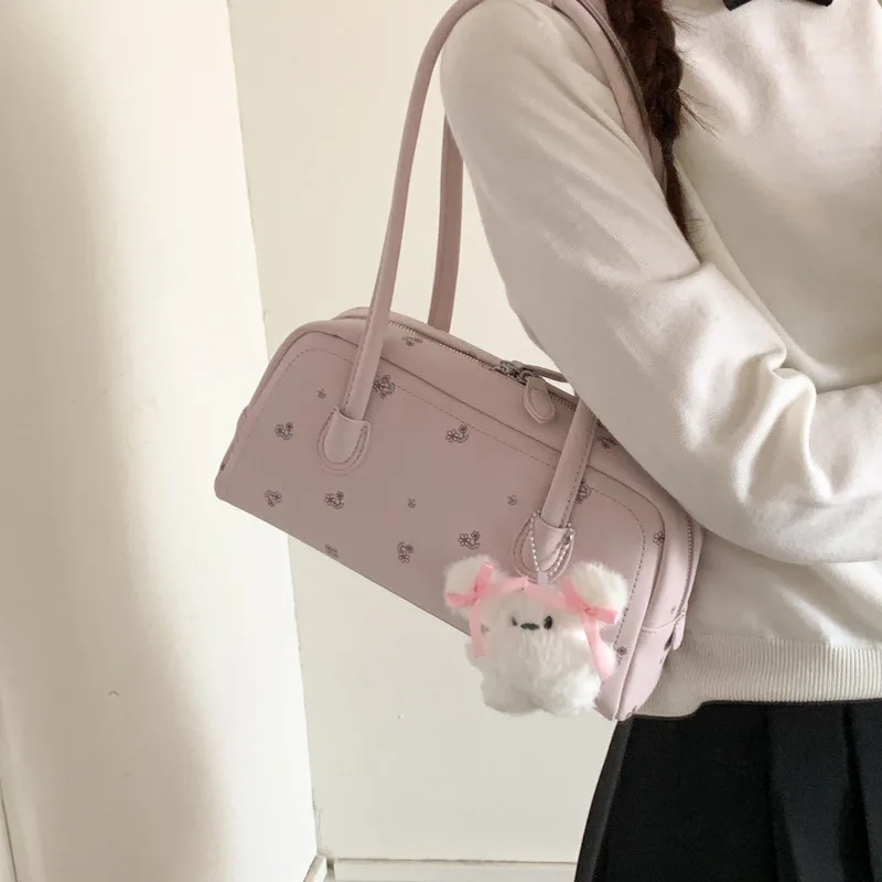 Neue modische Umhängetaschen für Damen, kleine bedruckte Henkeltasche, bequeme und vielseitige Boston-Tasche, Unterarmtasche