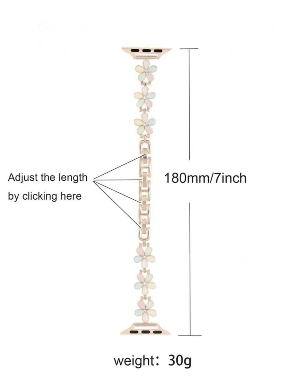 Nice Flower Stainless steel bracelet link For Apple Watch band Series 8/7/6/10/9/11 40mm 41mm 38mm 42mm 44mm 45mm 46mm Strap