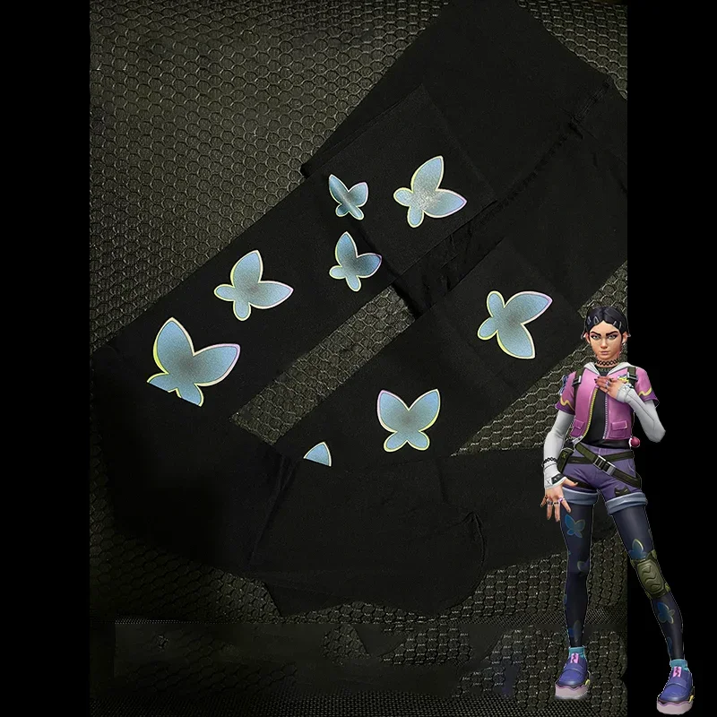 جديد 2025 لعبة القرنفل الشجاع تأثيري الكبار النساء مرونة جوارب طويلة فراشة طباعة زي ملحق هالوين موحدة الدعامة