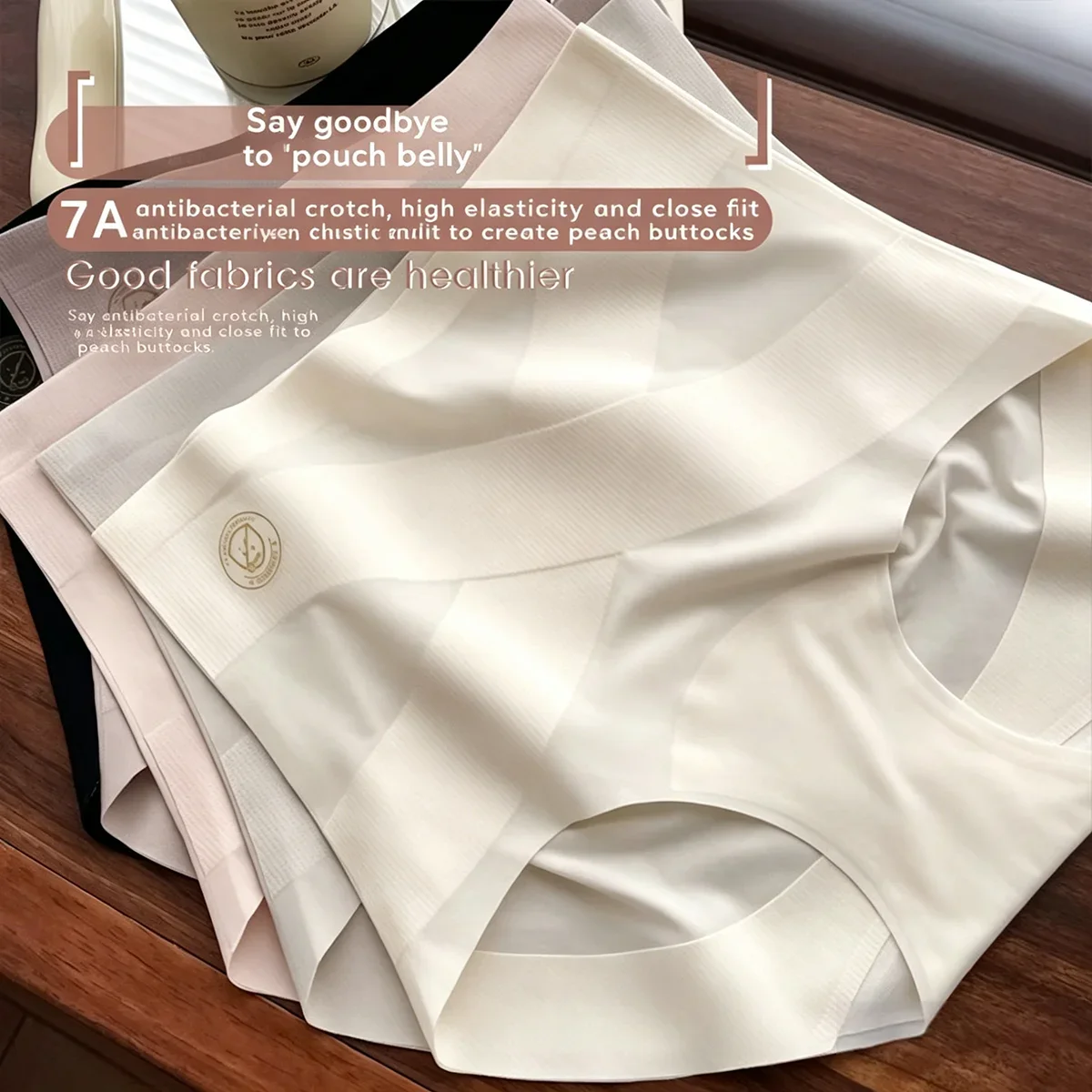 1PCS High-Waisted Women's Panties Breathable Mesh Cross Tummy Cinching Ice Silk No Trace Triangle Panties Tummy Tuck Shape