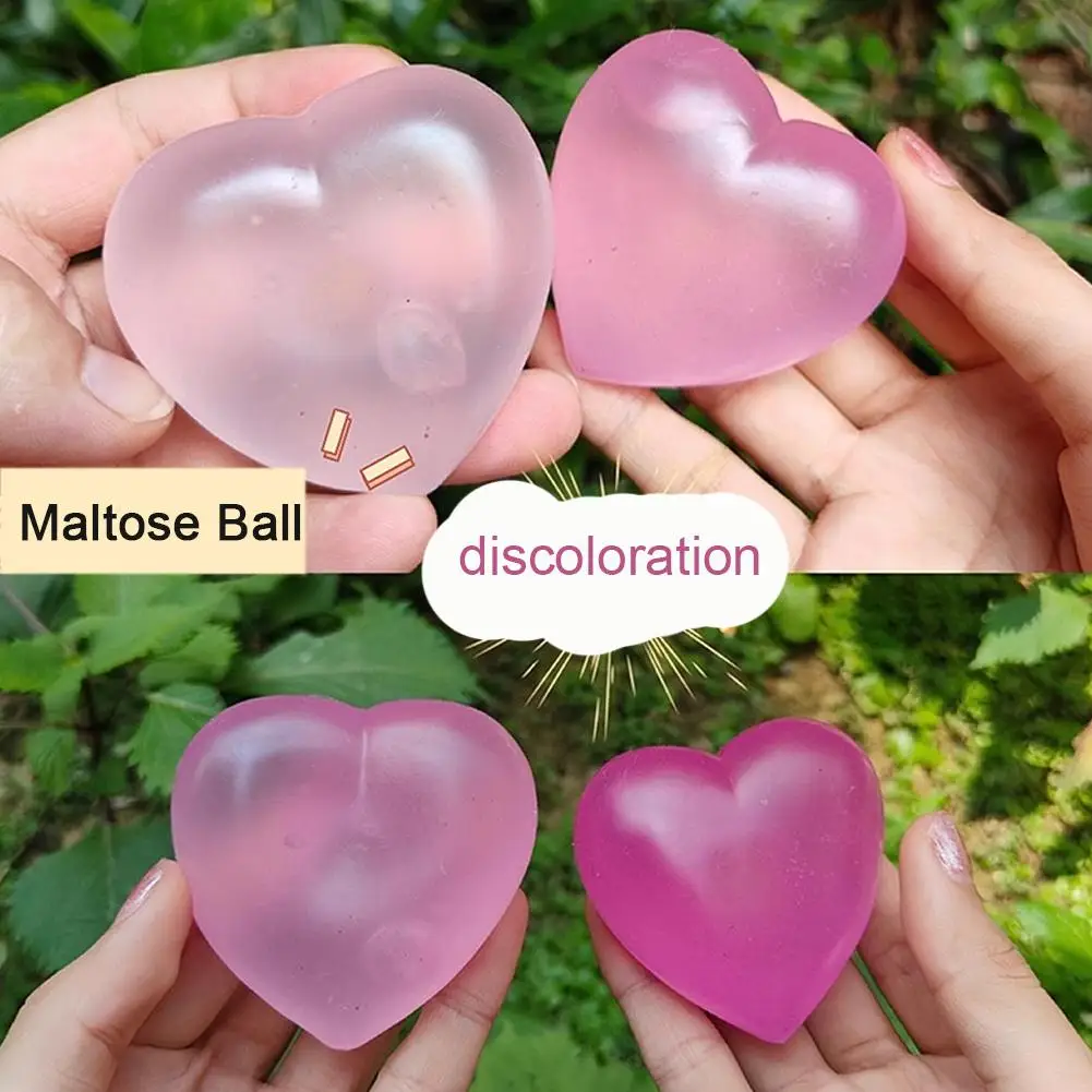 Niedliches Farbwechsel-Herz-Quetschspielzeug Anti-Stress-Ball Langsam Zurückfedernd Stressabbauendes Fidget-Spielzeug für Kinder, Mädchen und Erwachsene Geschenk