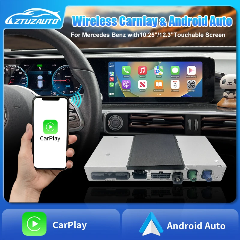 2024 Wireless CarPlay Android Auto For Mercedes Benz A B C E CLS CLA GLA GLB Class NTG6.0 2019-2023 With Mirror Link Airplay