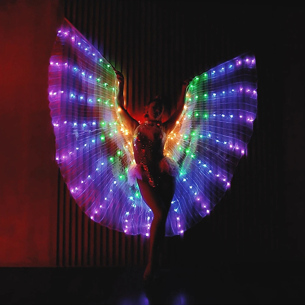 1Pc Stage Performance Glowing Dance Led Butterfly Wings Cape, Suitable for Female Stage Performances, Christmas and Halloween Parades and Holiday Dance Performances, Music Festival Decorations, Birthday Party Decorations, Party Costumes, and Professional Photography Use, Performance Props Suitable for Multiple Scenes ​
